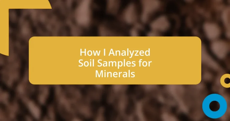How I Analyzed Soil Samples for Minerals