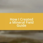 How I Created a Mineral Field Guide