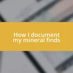 How I document my mineral finds