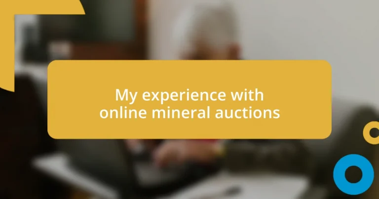 My experience with online mineral auctions