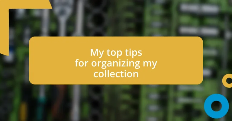 My top tips for organizing my collection